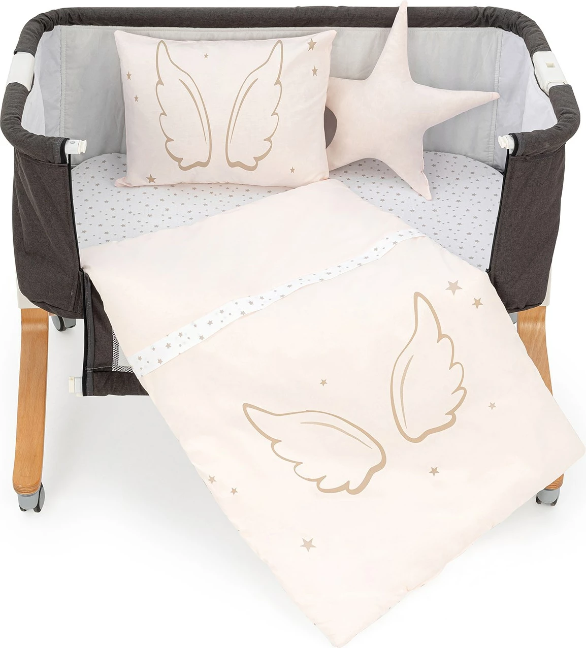 Set gjumi për beba, krahë engjëlli, rozë, 5 pjesë