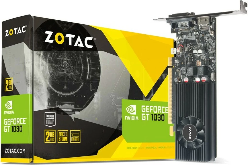 Kartelë grafike Zotac GeForce GT 1030 2GB GDDR5, Low Profile, e zezë