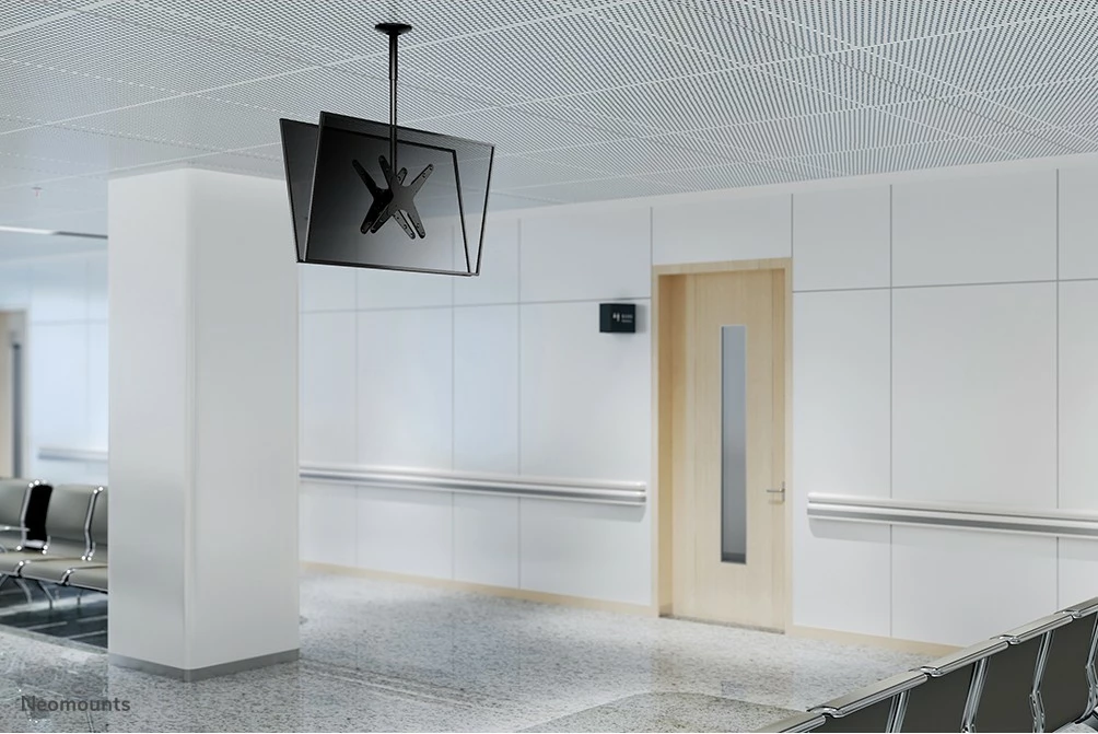 Mbajtëse tavani për dy ekrane Neomounts FPMA-C340DBLACK, 32-75 inç, rregullim lartësie, e zezë