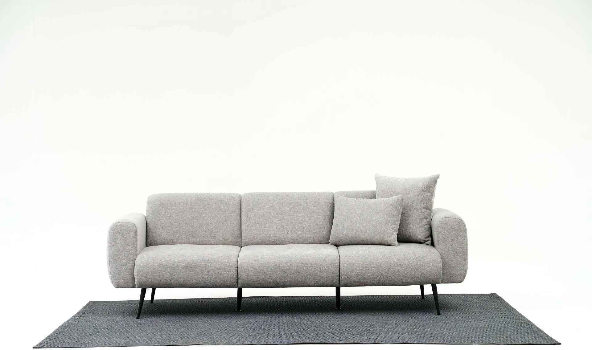 Divan treshe Atelier del Sofa, ngjyrë gri e çelët