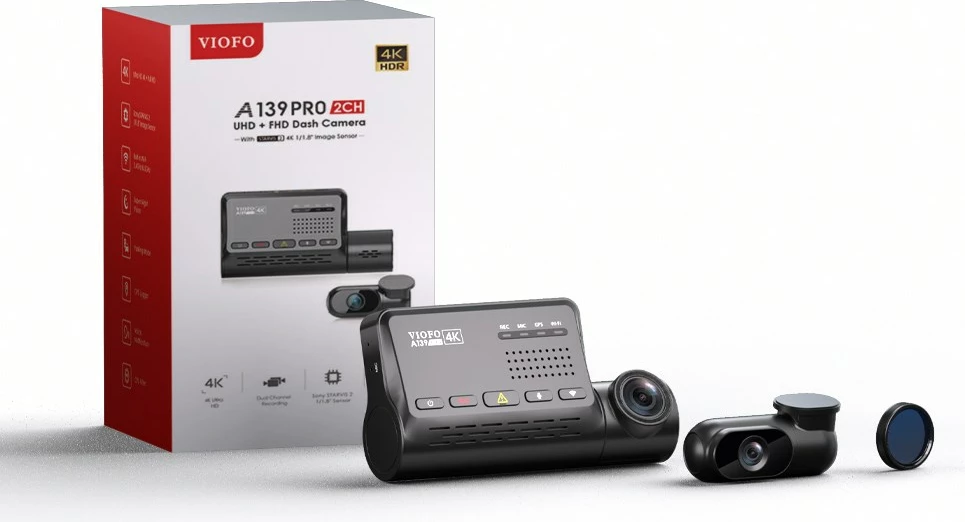 Regjistruesi i rrugës VIOFO A139 Pro 2CH-G, ngjyrë e zezë