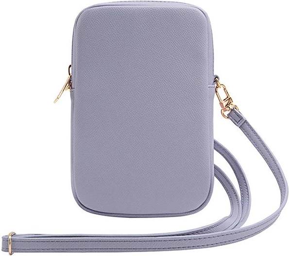 Mbështjellës Guess ZIP Leather Triangle 4G për celular, lëkurë eko, vjollcë