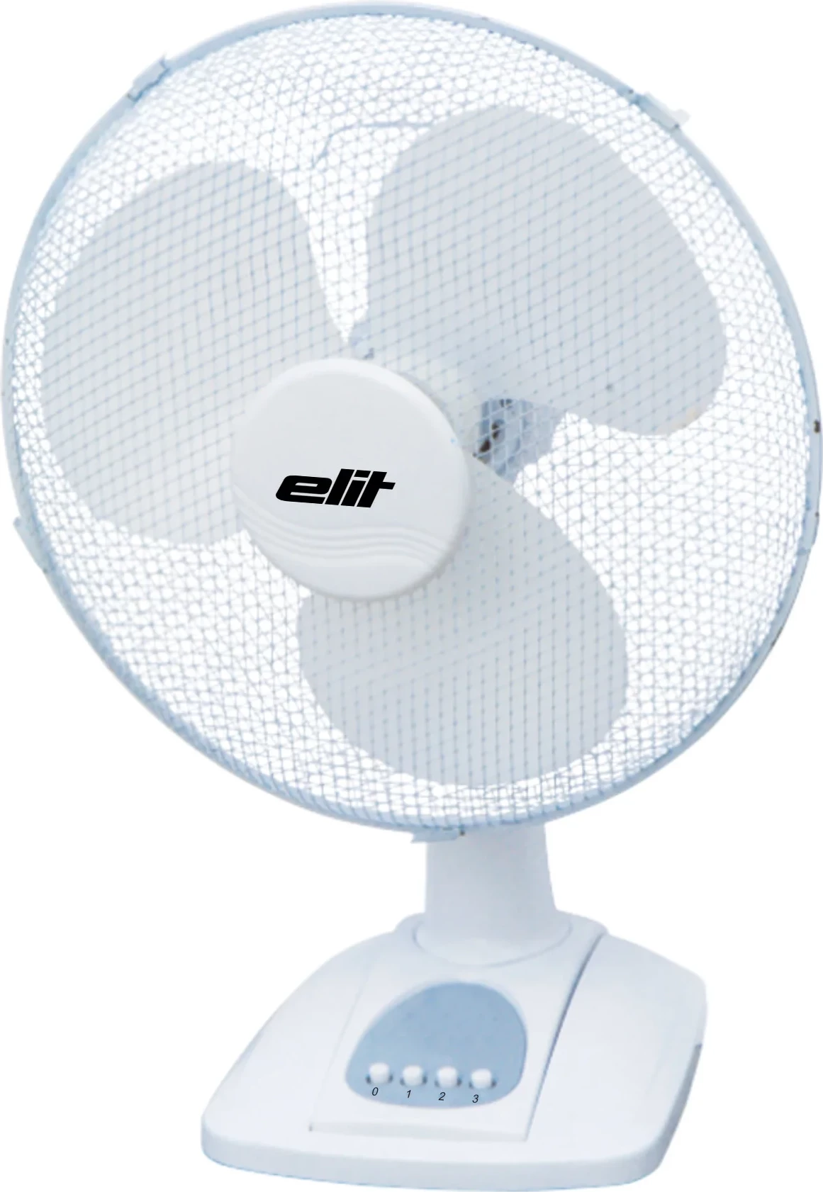 Ventilator tavoline, Elit, FD-12, diametër 30 cm, 3 shpejtësi ftohjeje, kënd vertikal i rregullueshëm, i bardhë