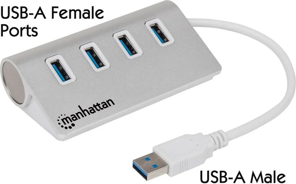 USB hub MANHATTAN 4xUSB 3.0 alumini