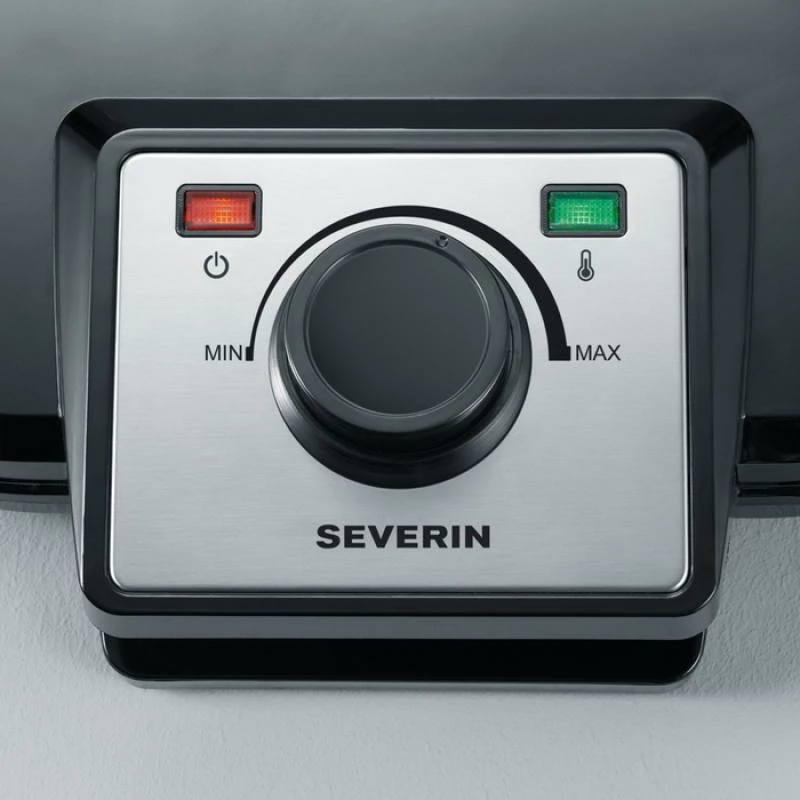 Aparat për waffle dyshe, Severin WA2106, 1200W, temperaturë e rregullueshme, veshje jo-ngjitëse, i zi