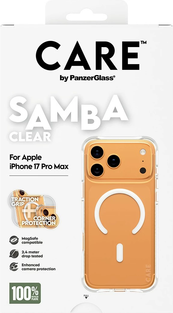 Mbështjellës PanzerGlass CARE Samba MagSafe për iPhone 17 Pro Max, transparent