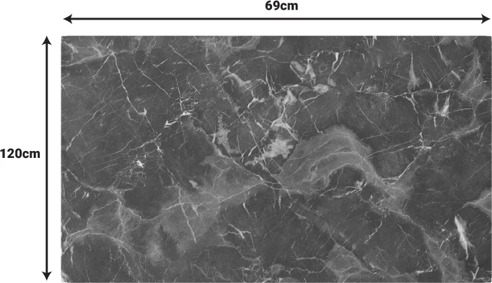 Sipërfaqe Tavoline Verhia HPL ngjyrë mermeri të errët 69x120cm 12mm trashësi