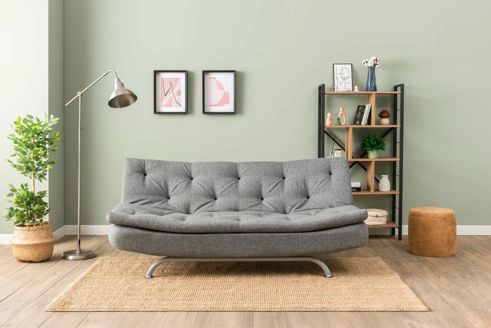 Divan-krevat 3 vendësh, Atelier del Sofa, Rivo, ngjyrë gri e çelët
