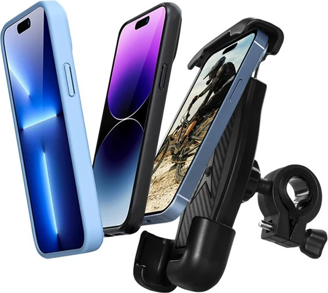 Mbajtës telefoni CRONG Bikeclip Enduro për biçikletë/motoçikletë, për telefona 4.7-6.8", e zezë