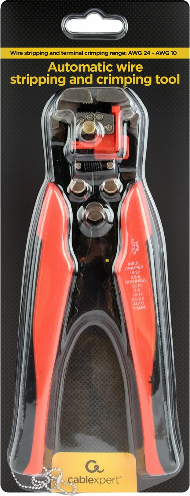 Vegël automatike për zhveshje dhe krimpim tela Gembird T-WS-02, e kuqe/zezë