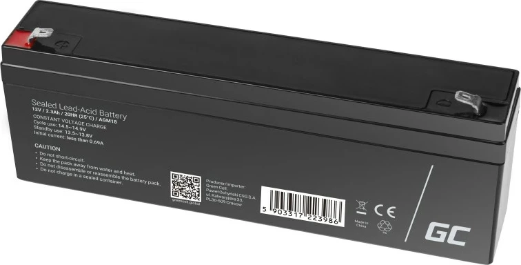Bateri UPS Green Cell AGM18 12 V 2.3 Ah e zezë