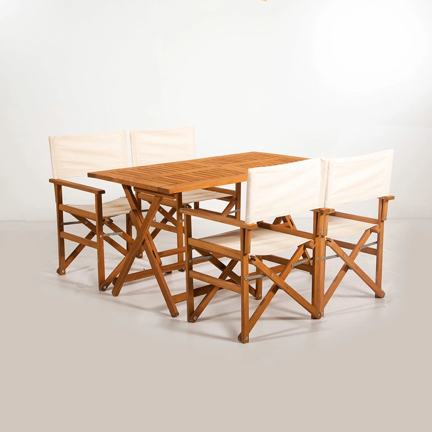 Tavolinë me karrige për terasë, 5 copë, Skye Decor, MYR01, ngjyrë krem