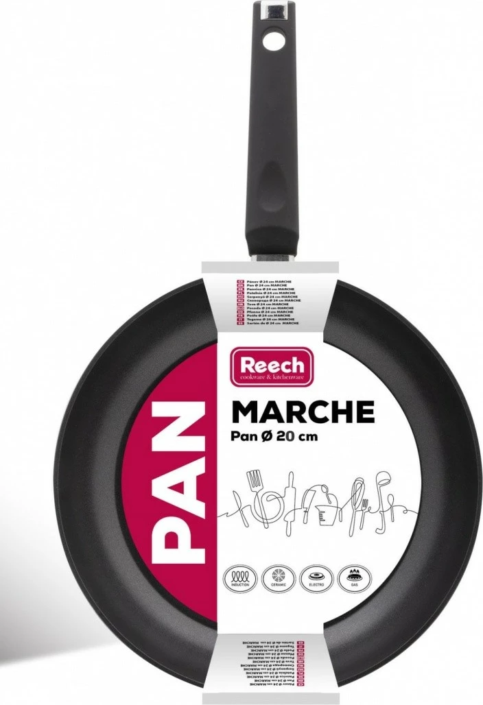 Tigan alumini Lamart LP1001 MARCHE, 20cm, veshje jo-ngjitëse, zi