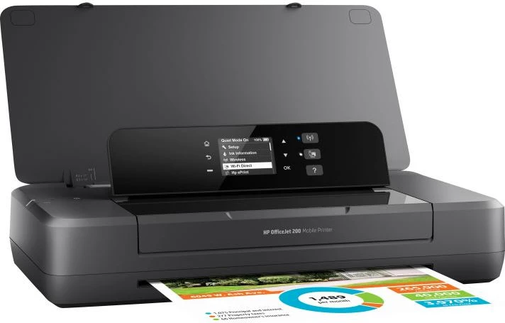 Printer portabël, HP OfficeJet 200 (CZ993A#BHC), Inkjet A4, 600 dpi, 13–23 ppm, bateri, e zezë