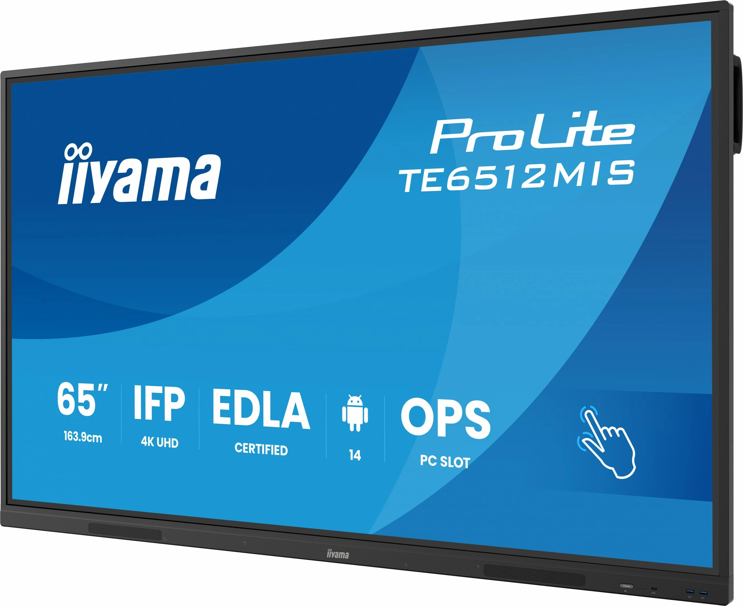 Ekran i madh me prekje iiyama ProLite TE6512MIS 65 inç 4K UHD, i zi