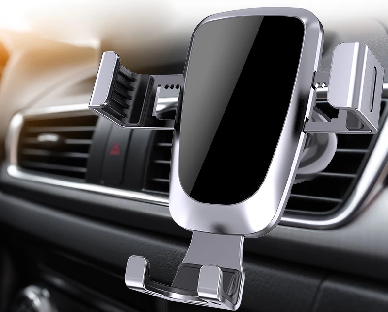 Mbajtës gravitacional për celular Hurtel YC08, për grilë të ajrit, i zi