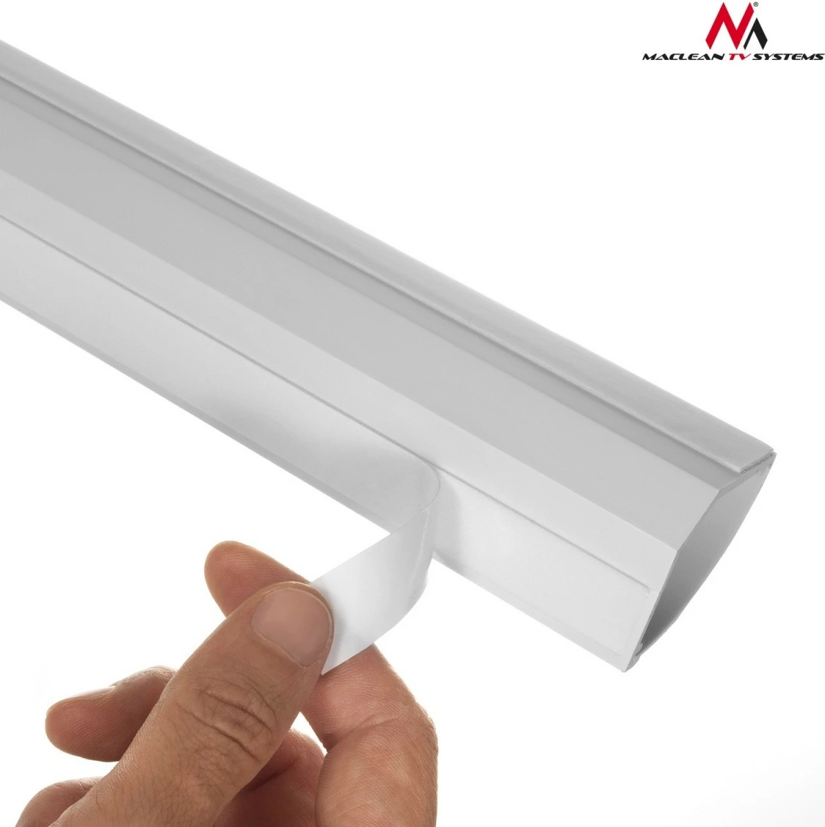 Kanal kabllosh Maclean MCTV-575, 1.5m, 43x23mm, i bardhë, me shirit ngjitës