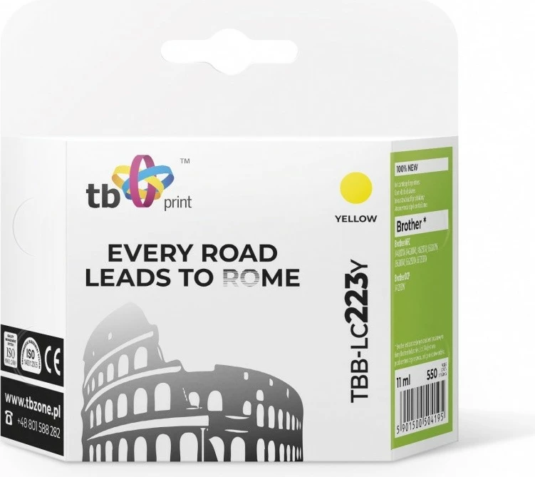 Toner TB Print TBB-LC223Y për Brother, 11 ml, e verdhë
