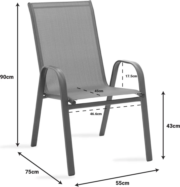 Karrige për kopsht Calan, 55x75x90cm, metal/e kaftë
