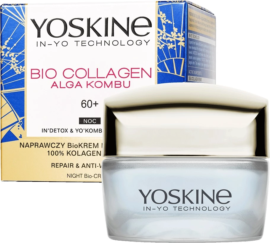 Krem nate për fytyrë për femra Yoskine Bio Collagen 60+, 50ml