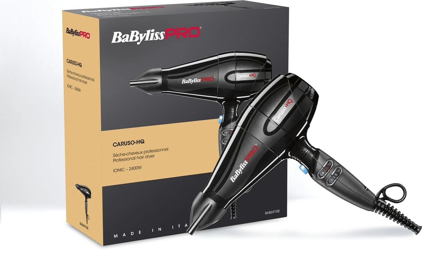 Tharëse flokësh Babyliss Caruso-HQ, 2400 W, E zezë