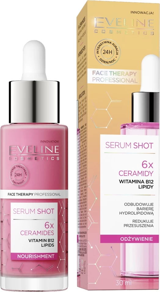Serum për fytyrë Eveline Cosmetics Serum Shot Nourishing Treatment 6x Ceramides për femra, 30ml