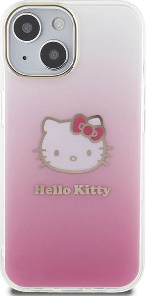 Mbështjellës Hello Kitty IML Gradient Electrop Kitty Head për iPhone 15, rozë
