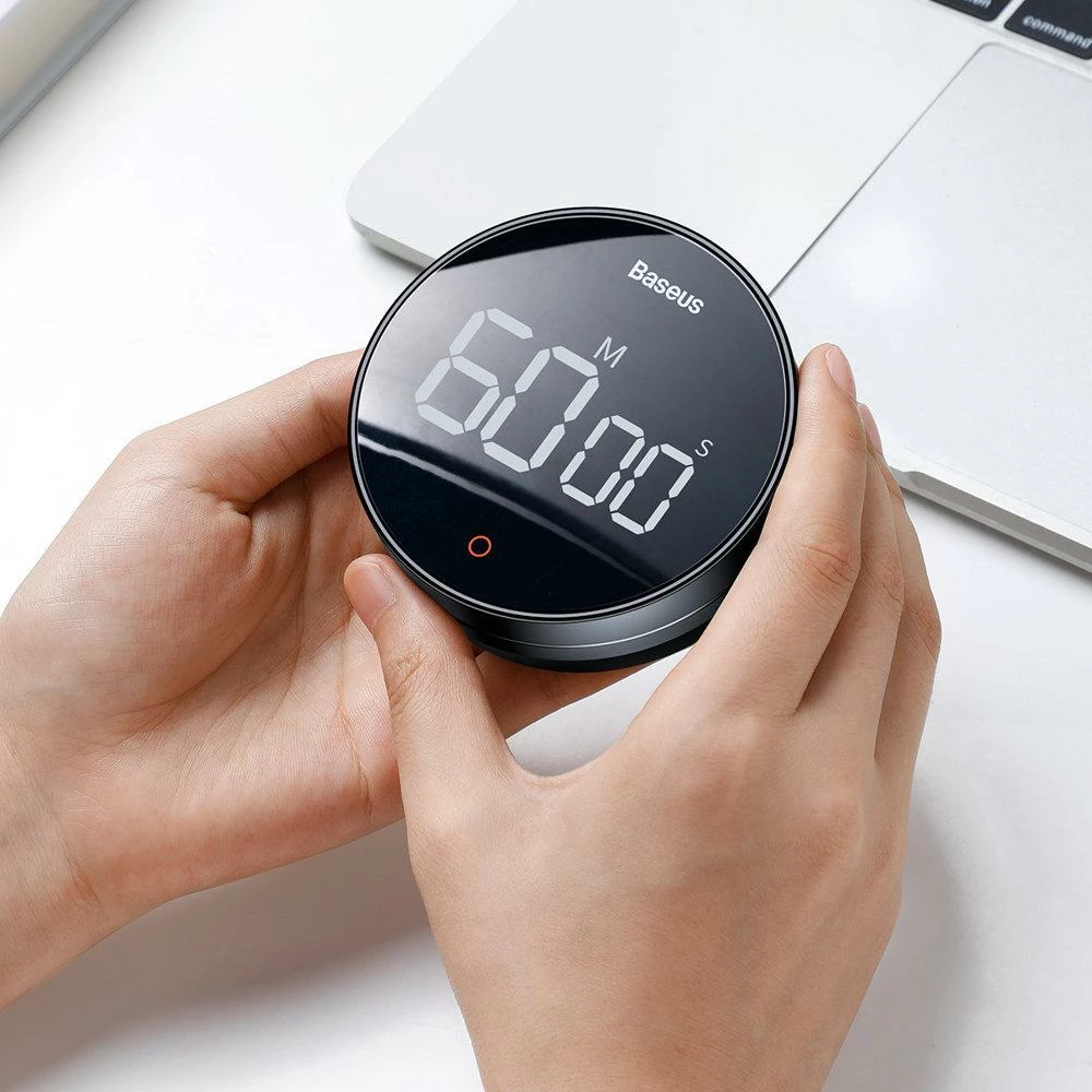 Timer digjital Baseus FMDS000013, ekran LED, magnet, 3 nivele zëri, i zi