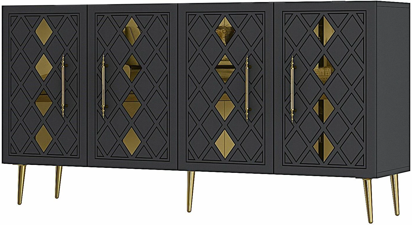 Konsolë Skye Decor Dome KB150, antracit, ar