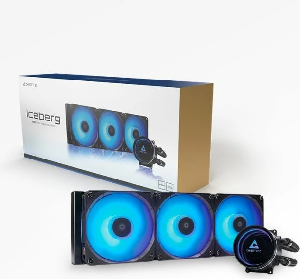 Ftohës AIO për CPU CHIEFTEC Iceberg CLC-360-RGB, radiator 360mm, A-RGB/PWM, 3x120mm fan, për Intel/AMD, e zezë