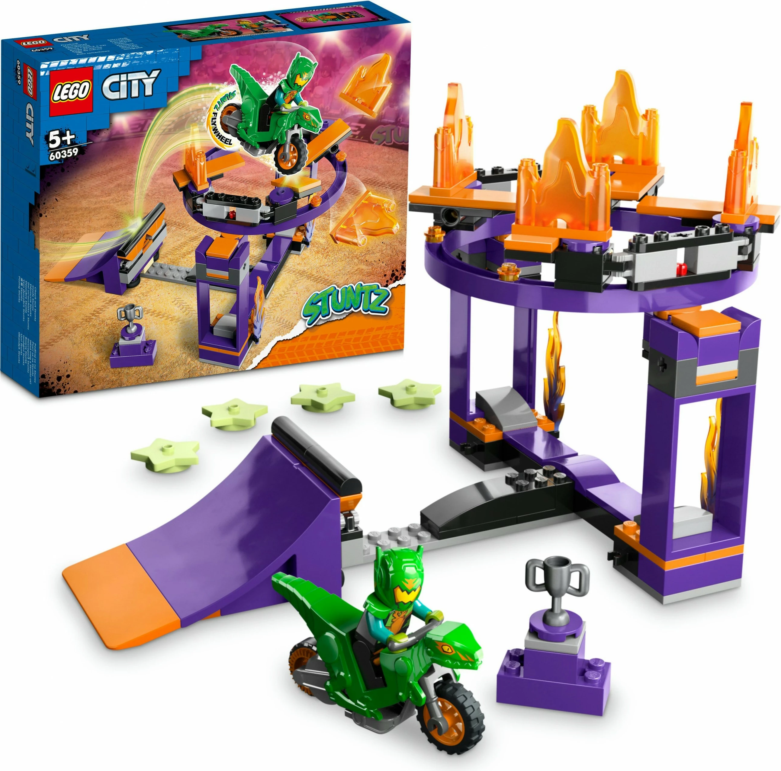 Set ndërtimi LEGO City Dunk Stunt Ramp Challenge 60359, 144 pjesë, shumëngjyrësh