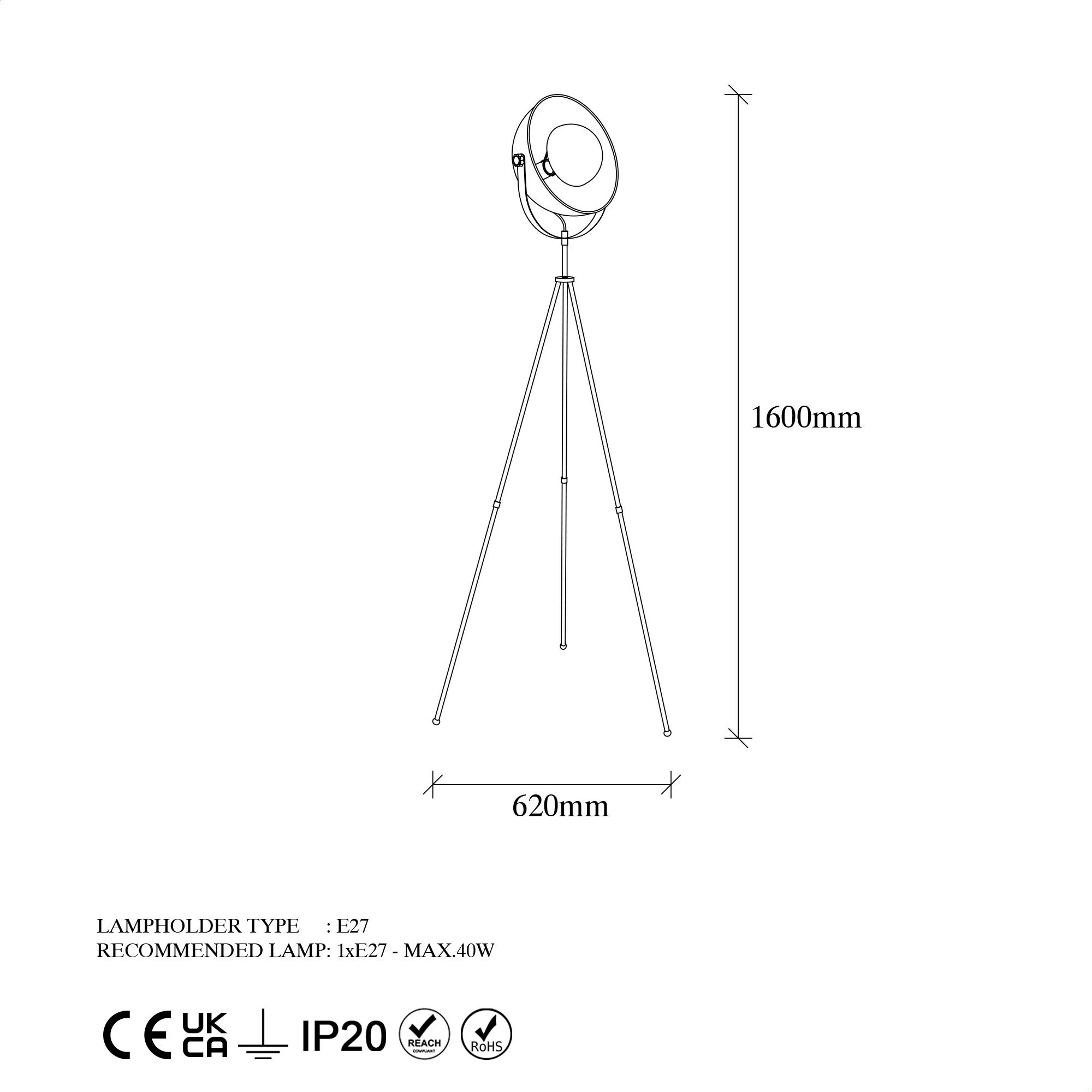 Llambë dyshemeje Opviq, ngjyrë e përzier, 11516-US