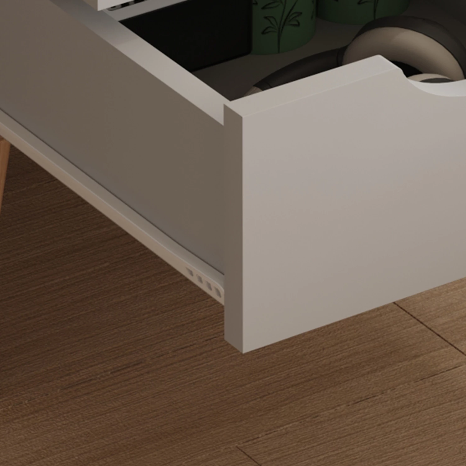 Komodinë për natë DINKL FH2472.05 melaminë-2 sirtarë, ngjyrë sonama-gri, 29,7x29,7x45H cm