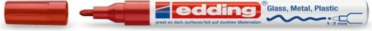 Marker boje, Edding, 751, majë rrethore 1-2 mm, i kuq