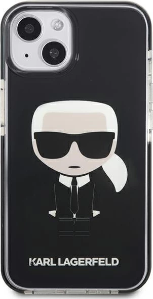 Mbështjellës Karl Lagerfeld KLHCP13STPEIKK për iPhone 13 mini 5.4", i fortë, i zi Iconik Karl