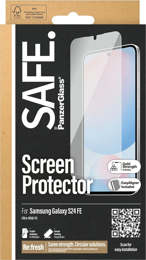 Mbështjellës ekrani PanzerGlass për Samsung Galaxy S24 FE, ultra i gjerë, transparent