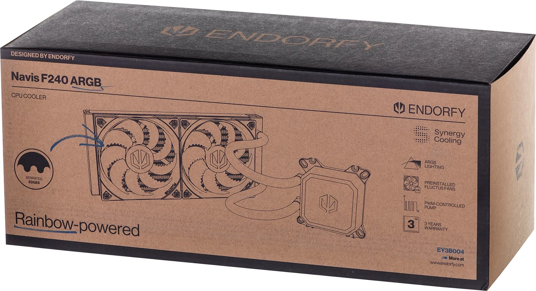 Ftohësi i Lëngshëm për Procesorin ENDORFY Navis F240 ARGB, 24 cm, i Zi