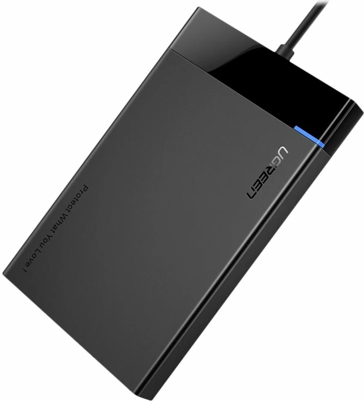Kasë Ugreen US221 për hard disk 2.5", USB 3.0, e zezë