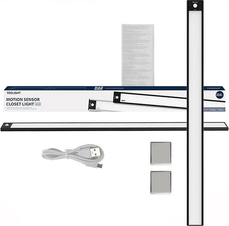 Llambë inteligjente Yeelight Motion Sensor Closet Light A60, 60cm, 2700K, e zezë