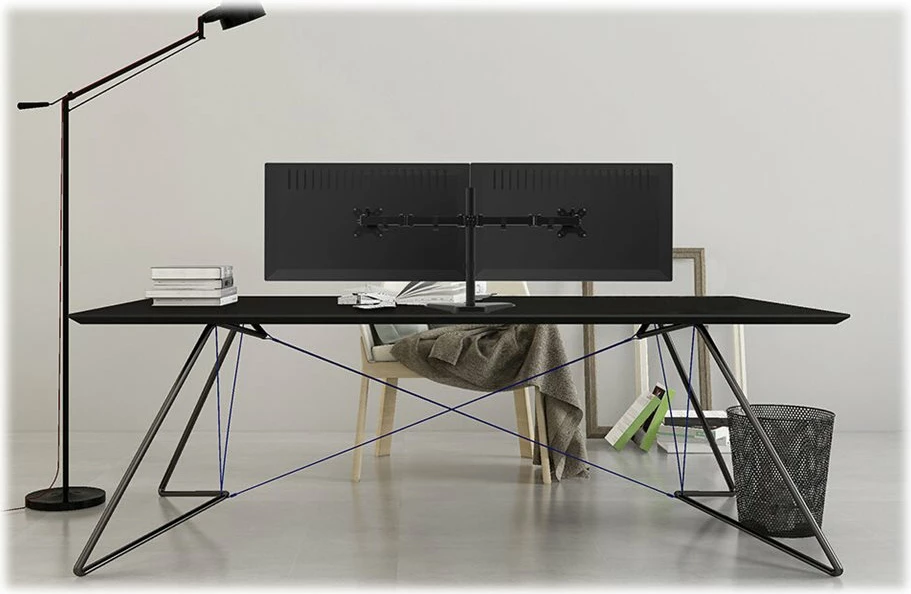 Mbajtës tavoline për dy monitorë Neomounts FPMA-D550DDBLACK, 10-32", i zi