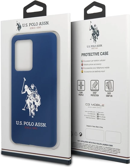 Mbështjellës U.S. Polo Assn. USHCS69SLHRNV për Samsung Galaxy S20 Ultra, Silicone, granat/navy