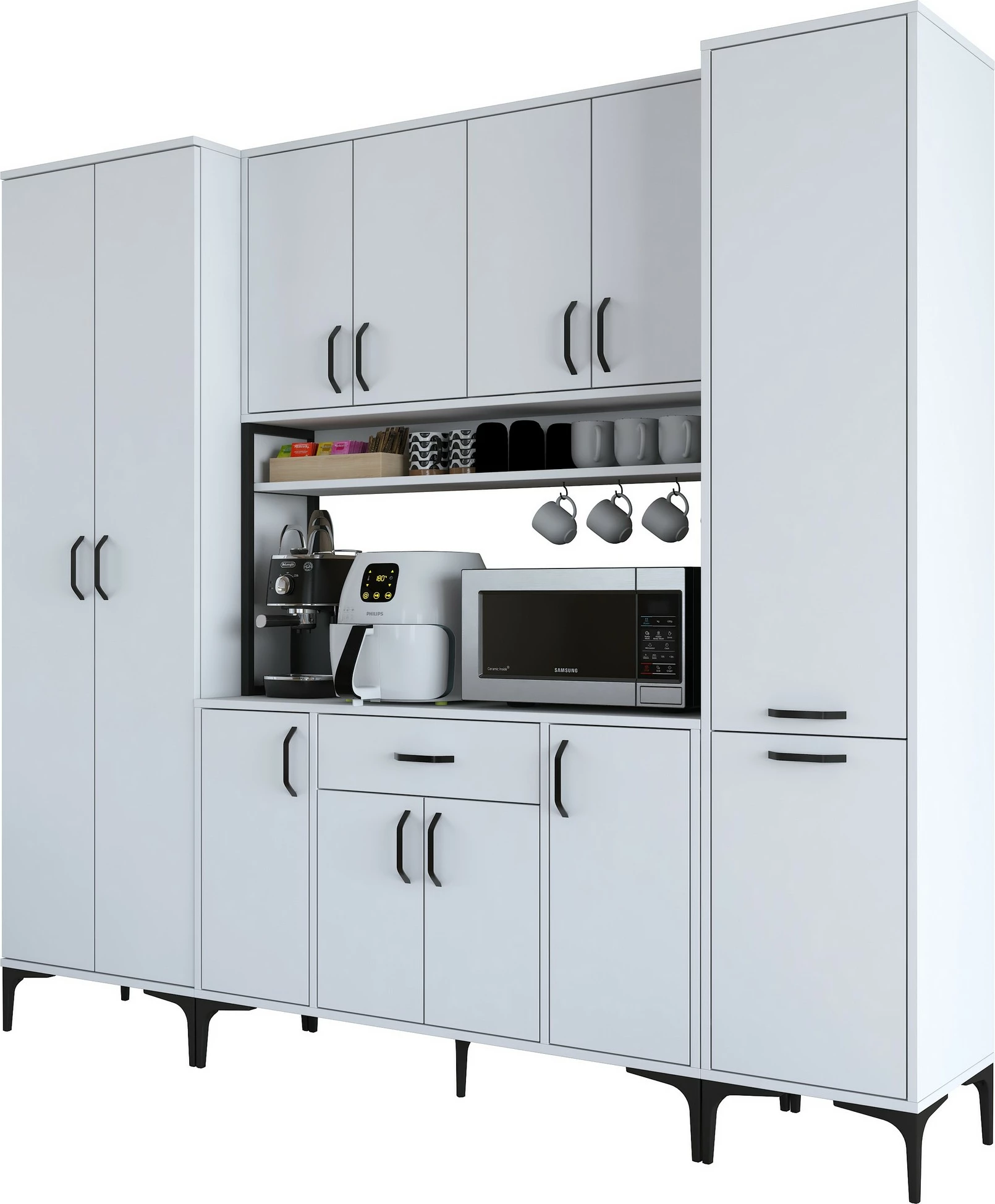 Dollap multifunksional Hanah Home, JE132 - 3053, ngjyrë e bardhë