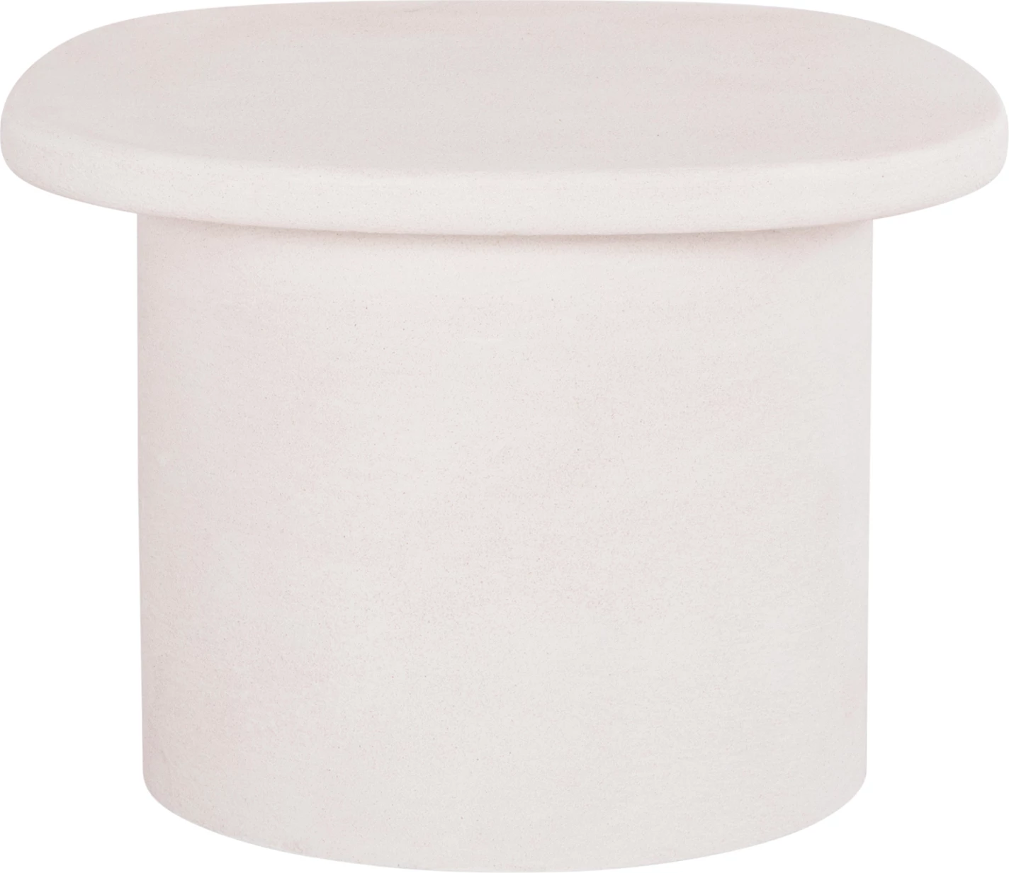 Tavolinë kafeje ovale, seri Santorini, MDF, ngjyrë off-white, 54x54.5x40H cm.