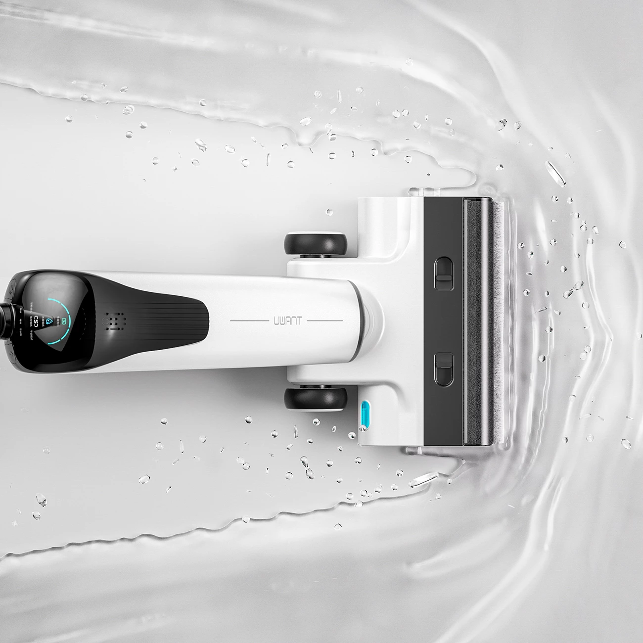 Fshesë elektrike në këmbë UWANT D700 me funksion larjeje dhe stacion karikimi, e bardhë