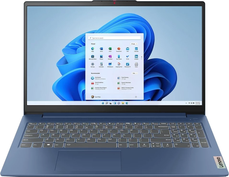 Laptop Lenovo IdeaPad Slim 3 15IRU8, 15.6", Intel Core i3-1315U, 8GB RAM, 512GB SSD, Intel UHD Graphics, Abyss Blue