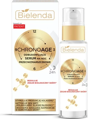 Serum nate anti-rrudhë Bielenda Chrono Age Rebuilding Night për femra, 30ml