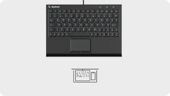 Kasë tastierë KeySonic KSK-3211ELU, QWERTZ, LED, touchpad, e zezë