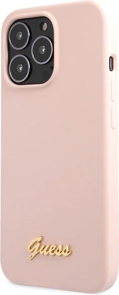 Mbështjellës Guess GUHCP13XLSLMGLP për iPhone 13 Pro Max 6.7", silikon, rozë e çelur