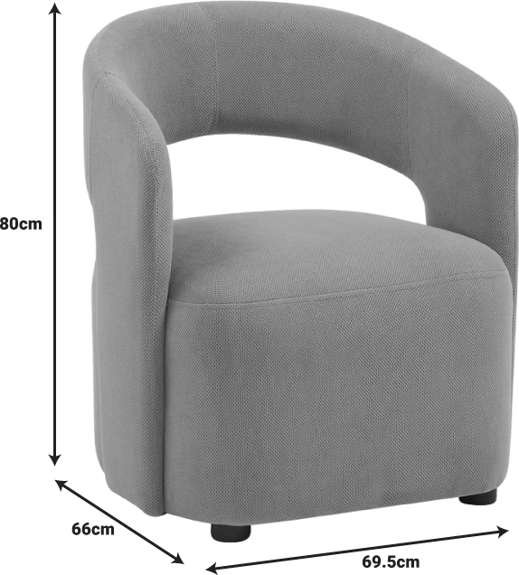 Karrige Lemouton, pëlhurë, ngjyrë gri-bezhë, 69.5x66x80cm