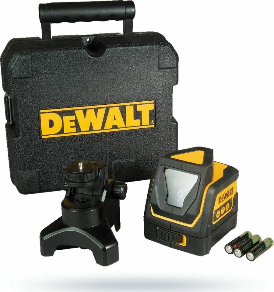 Laser nivelues kryq DeWalt DW0811, 30 m, rreze e kuqe, 360° horizontale + vijë vertikale, IP54, set me valixhe + 3x AA